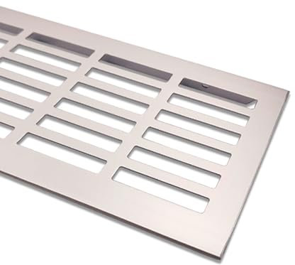 Lüftungsgitter Aluminium | 100mm x 500mm | Farbe: Edelstahl - gebürstet | Lüftungs Gitter Alu | Stegblech | Belüftungsgitter | Heizungsgitter | Belüftungsgitter/Lüftung