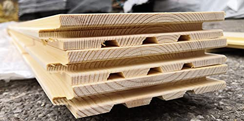 Hobeldielen 4er-Set 21x142 mm Länge 175 cm Kiefer Natur endgespundet Fußbodenbretter N+F gefast