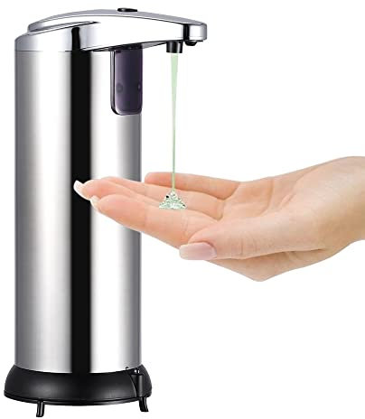 Seifenspender Automatisch Edelstahl Sensor Infrarot Berührungsloser Flüssigseifenspender wasserdichte Basis für Badezimmer Hotel Küche Toilette