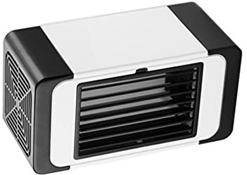 Fiauli Ventilador USB Mini Portable USB USB Ventilador de Aire Acondicionado con batería Recargable, Ventilador de enfriamiento de Verano de bajo Ruido para la Oficina en casa. Blanco Negro