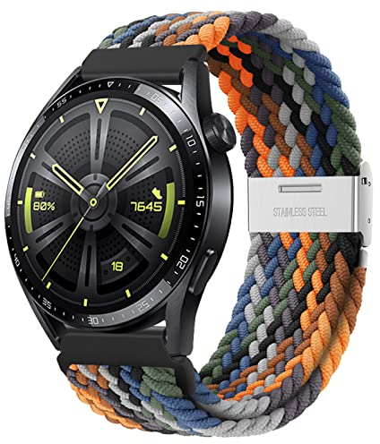 AidorMax Cinturino a Sgancio Rapido 22 mm, Cinturini in Elegante e Confortevole Elastico Traspirante con Fibbia Regolabile in Acciaio Inox per Smartwatch e Orologi (Camuffamento)