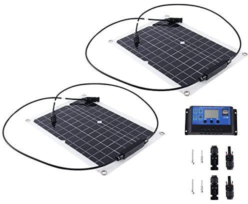 Jojomino Banque de cellules solaires avec contrôleur solaire pour , voiture, camping-car, bateau, chargeur de batterie d'extérieur