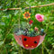 ARVALOLET Hanging Flower Pots Metal Hanging Flower Pots, Hanging Flower Pot Umbrella Balcony Garden Pots Wall Planter Metal Tub Flower Holder for Indoor Outdoor Ceiling Balcony Plants