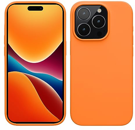 kwmobile Carcasa para iPhone 15 Pro MAX Funda - Case TPU y Silicona para Smartphone con Interior de Microfibra - Suave Protector antigolpes para móvil - Naranja afrutado