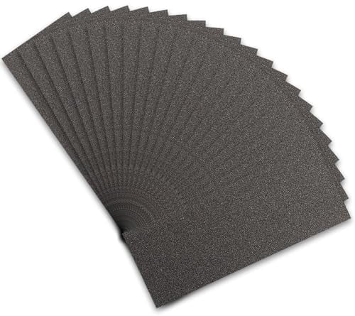STEBRUAM Profi Schleifpapier Set 150 Körnung, 21 Stück Nass und Trocken Schleifpapier für Auto/Holzmöbel/Stein/Lack/Metall/Glas, 23 x 9 cm Schmirgelpapier