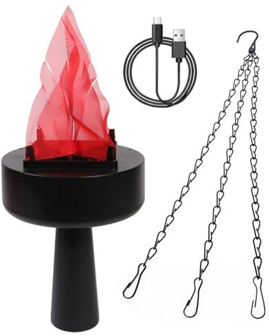 NIDONE Lumière de Flamme LED à Effet de feu Dynamique, lumière de Flamme Suspendue, lumières de feu Rechargeables par USB suspendues, Faux Foyer réaliste, Flammes de feu artificielles Portables