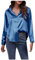 Routefuture Chemisier pour Femme Chic et Élégant - Chemise Femme à Manches Longues en Satin Décontractée avec Col en V Pull Sexy Tee Shirt Top Chemise Rose Femme,Bleu,L