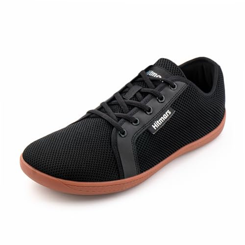 Hitmars Chaussures Pieds Nus Homme Minimalistes Barefoot Femme Chaussures de Trail Running Basket Trekking Running Marche Multisports Basquette Unisexe Gym Brun 1 Size 43