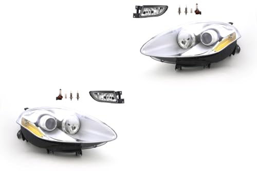 Johns, Scheinwerfer Satz Halogen Front passend für Fiat Bravo 198 04/2007-09/09 H1 H1 Links & Rechts + Nebelscheinwerfer + Leuchtmittel