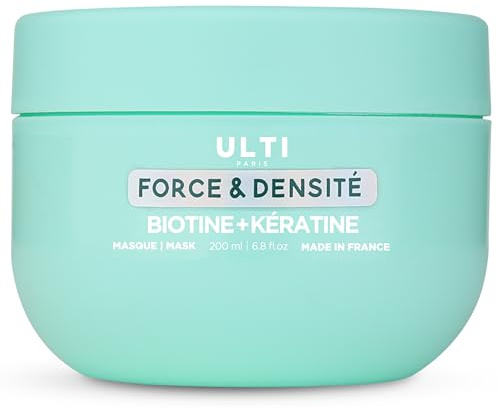 ULTI Paris Keratin + Biotin Mask, Argan, Hyaluronsäure und Biotin. Maskenbehandlung für trockenes und strapaziertes Haar, 200 ml