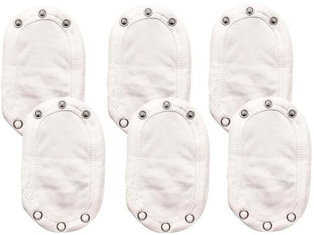 6 Confezione da Estensioni per Tutina per Neonato, Estensione del Gilet del Body in Cotone, Adatto ai Neonati, Massimizza la Vita dei Vestiti del Bambino - Bianco