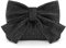 Syrads Straw Bow Clutch Bag for Women Summer Straw Woven Shoulder Handbag for Wedding,Black