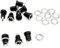 JZK 10 Piezas 5.5 mm x 2.1 mm 2 Pines Conector de Fuente de alimentación CC, Adaptador de Conector de Montaje roscado Hembra, Enchufe Receptáculo Hembra CC roscado