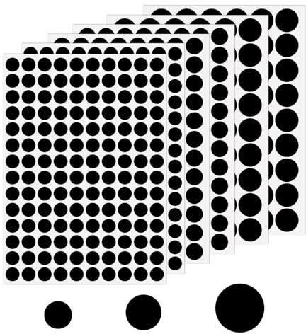 Giantree 580Pcs Self-Adhesive Screw Hole Stickers, Black Screw Covers Caps Dustproof Sticker PVC Cover Caps Waterproof Screw Covers for Wall Cabinets Bookcase Desk Screws Furniture Repairing 3 Size