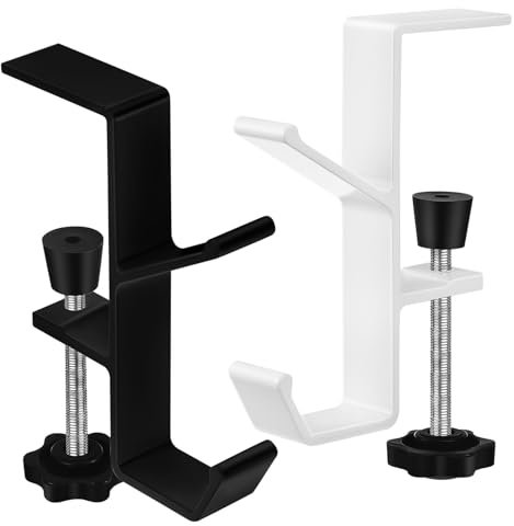 Holibanna Desk Edge Clamps 2pcs Handbag Hooks for Table Purse Holder Metal Hanging Hooks Desk Accessories