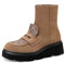 QUEEN HELENA Stivaletti con Zip Laterale Stivali Bassi Casual Donna X31-93 (Marrone, Sistema Taglie Calzature EU, Adulto, Donna, Numero, Media, 41)