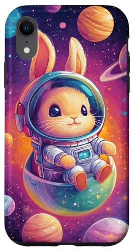 Hülle für iPhone XR Niedliches Kaninchen Weltraum Bunny Astronaut Galaxy Cosmic