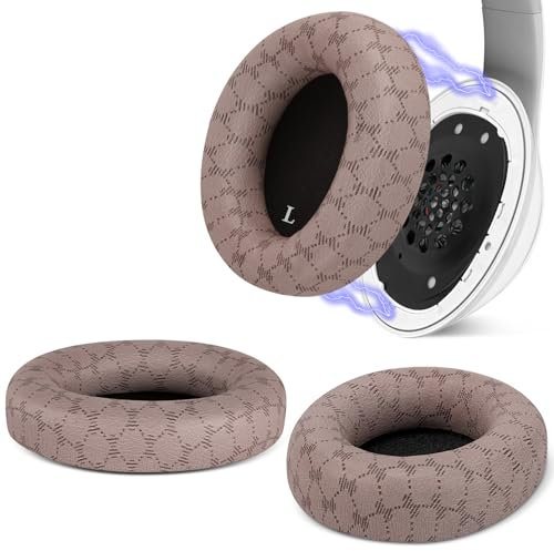 Geekria SNAP Magnetische Ohrpolster für Beats Studio 3 Wireless/2 Serie, magnetische Easy Switch Ohrpolster, Austausch der Ohrpolster in Sekunden (Grid Brown Protein Leder, 1 Paar)