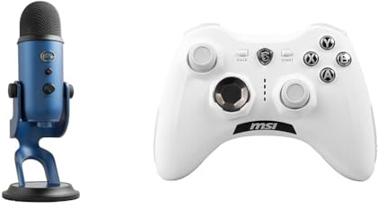 Logitech Microphone, Blau, Yeti & MSI Force GC30 V2 White Kabelloser