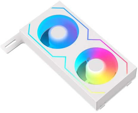 Rfeeuubft PC Memory Cooling Radiator 4Pin PWM/5V 3Pin ARGB with 2 Cooling Fan RAM Radiator Heatsink for DDR4 DDR5 RAM Cooler White