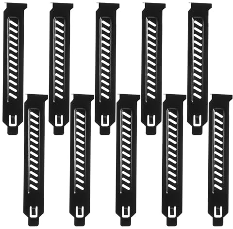 10 PCS PCI Slot Cover, Vented Slot Covers for Computer Cases, Dust Filter Bracket Expansion Blanking Plate for Computer Cases, Black