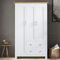 Blisswood 3 Door 2 Drawer Wardrobe with Hanging Rail, Wooden Wardrobe with Drawer Bedroom Storage Furniture Cupboard Unit (White)