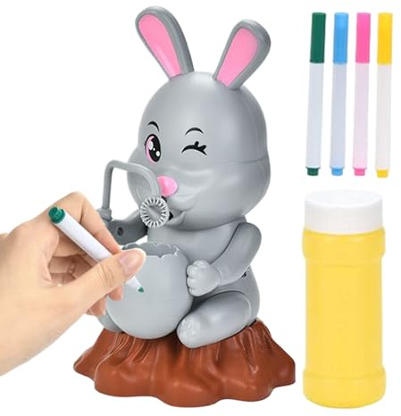 Seifenblasenmaschine - Niedliches -Design Blas-Spielzeug,DIY Bemalen Osterhase Seifenblasenmaschine,Für Kinder Mädchen Outdoor Aktivitäten Geburtstagsparty Geschenke
