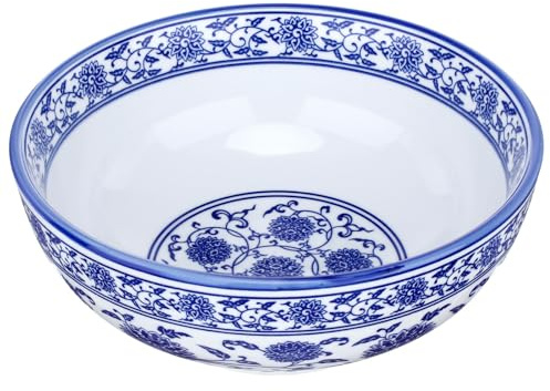 LALADEFIEE Ciotola Cinese in Porcellana Blu e Bianca, Bowl Ceramica | Insalatiera Ceramica, Ciotola da Cucina, Gres Porcellanato, Piatto Cinese