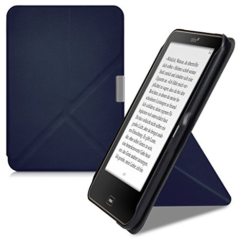 kwmobile Hülle kompatibel mit Tolino Vision 1/2 / 3/4 HD Hülle - Kunstleder Case - eReader Schutzhülle - Cover Dunkelblau