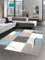 CARPETIA Designer Teppich Karo Pastell blau Creme braun Taupe Größe 80 x 300 cm