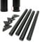 WilTec Lot de 4X Pied de Table V1-60 x 60 x 710 mm/Ø 60 mm - en Acier Inoxydable - Couleur Noire - Piètement Support de Bureau Réglable pour Plan de Travail Salle à Manger