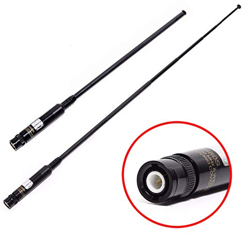 TengKo RH-660S BNC Banda Dual VHF UHF 144/430MHz Antena Telescópica Antena de Radio Bidireccional de Alta Ganancia para Kenwood ICOM IC-V8 IC-V80 IC-V85 TK100 CB Radio Baofeng Ham Walkie Talkie