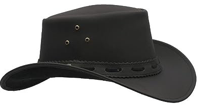 WALKER AND HAWKES Outdoor-Hut aus Rindsleder - wasserdicht - Schwarz - XL (60cm)