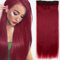 SEGO 65cm Extension Clip Capelli Lisci Fascia Unica Sintetica Extensions Hair 120g - Rosso Viola