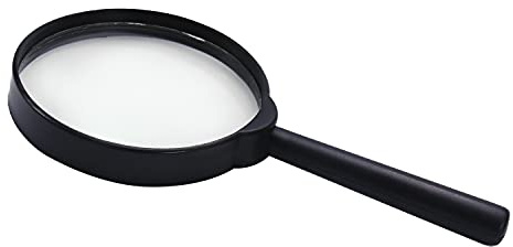 Othmro Lupe mit 6-facher Vergrößerung, Handlupe mit Kunststoffgriff, Linsendurchmesser 75 mm