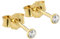 NKlaus Paar 2,3mm Kelch Ohrstecker Gelbgold 375 Gold Ohrringe 9 Karat Kristall Zirkonia weiß 2602