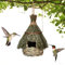Nid d'oiseau en paille tissée à la main pour l'extérieur - Petit nichoir à suspendre - 11 x 22 cm - Sac couchage pour fenêtre jardin, terrasse, décoration d'intérieur