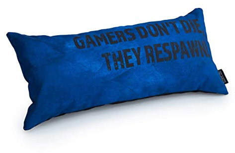 Game Over Gaming Cushion Pillow | Hollowfibre Filled | Back Support for Gamers | Bedding and Sofa Seat | Home Decor (Blue)