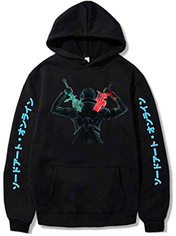 Unisex Anime Sword Art Online Langarm Kapuzenpullover Kirito Kurzarm T-Shirt Asuna Pullover SAO Sweatshirts