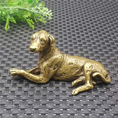 LILOVE Handgemachte Massive Messing Sternzeichen Tier Bronze Hund Statue Retro Fortune Hund niedlichen Hund Tee Haustier