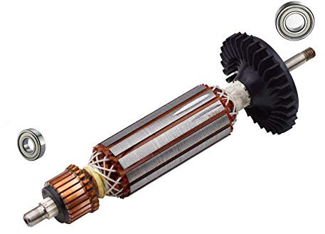 MQEIANG GWS7 220V / 230V Ankerrotor mit Kohlenstoffbürste Kugellager für Bosch GWS7-100 GWS7-125 GWS 7-100 7-125 Winkelschleifer (Color : Rotor with Bearing)