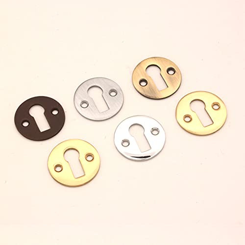Victorian Standard Profile Open Key Hole Door Lock Plate Cover Escutcheon Lock Security Key Hole Cover in Various Finishes (Satin Brass)