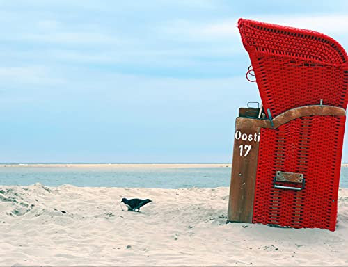 hansepuzzle 96860 - Strandkorb Puzzle 1000 Teile - Reisen-Puzzle mit hochwertiger Aufbewahrung: Kartonbox und wiederverschließbarem Beutel - Format 60 × 46 cm
