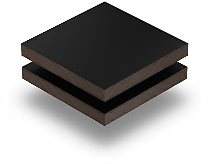 HPL Platte Schwarz 6 mm - Rechteck in Abmessungen von 10x10 cm bis 110x230 cm, extrem robust, kratzfest und langlebig, ohne scharfe Kanten.