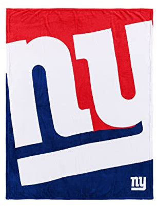 FOCO Offizielles Lizenzprodukt NFL New York Giants Supreme Slumber Plüsch-Überwurfdecke