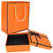 Geschenkverpackungsbox, Schleife Dekoration Fester Deckel Orange Geschenkbox mit Geschenktüte zum Geburtstag für Parfümstickereien