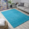Muratap Teppich Wohnzimmer Modern - Loca Shaggy - Hochflor Teppich Weich und Warm Schmutzabweisend und Pflegeleicht Wohnzimmerteppich - Große: 60x110 cm - Farbe: Türkis Blau