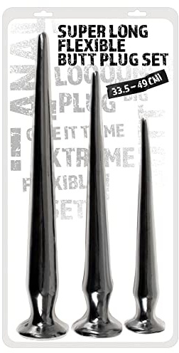 You2Toys Super Long Anal Plug Set - Intensives Analset für Frauen und Männer, in 3 unterschiedlichen spitzzulaufenden Größen und mit Saugfuß