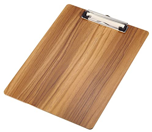 sourcing map Porte-Bloc Presse-papiers Panneau Dur avec Bas Profil Clip 8,9x12,4 Pouce A4 Lettre Dimension Bois pour Bureau Classe Fournitures Cerisier Bois Texture