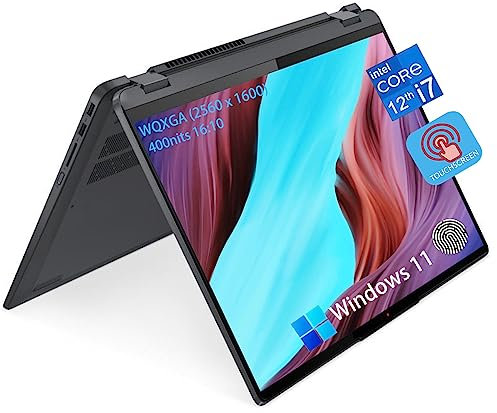 Lenovo 2023 IdeaPad Flex 5 16 2.5K WQXGA (2560 x 1600) 2-in-1 Touchscreen Laptop - Intel Core i7-1255U 16GB RAM 1TB SSD retroilluminato KB, impronte digitali, WiFi 6, Windows 11 Home, grigio tempesta